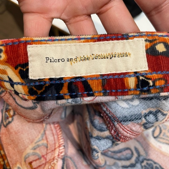 Pilcro and the Letterpress Paisley Skinny Pants - Red and Orange - Picture 4 of 6